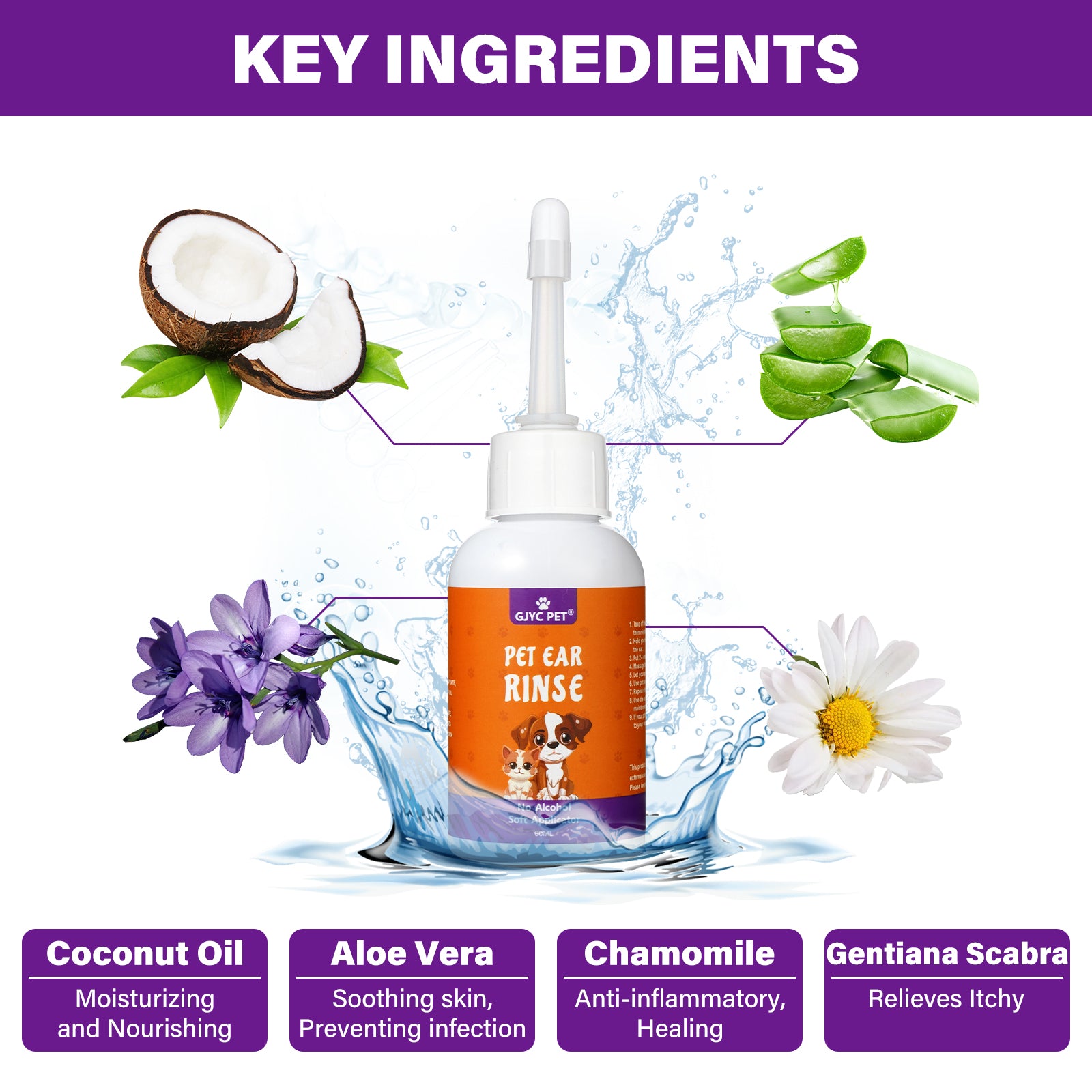 Pet Ear Rinse – Clean & Care Formula 60ml